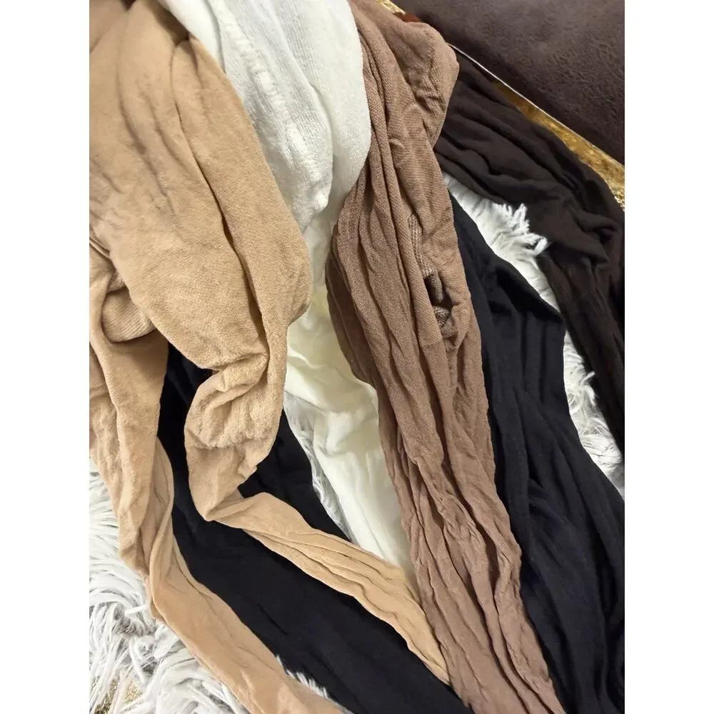 LOT of Vintage PANTYHOSE 6 Pair Nude Flesh Black Brown Hosiery Craft Wear Used